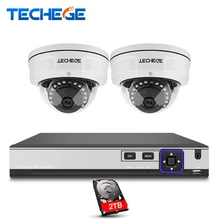 Techege CCTV System 4CH 4K POE NVR 4MP POE IP Camera Vandalproof IR Night Vision Motion Detection Security Surveillance System