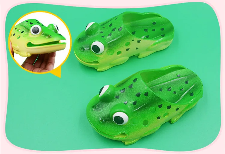 extra wide children's shoes New Arrival 2021 Summer Kids Boys Girls Slippers Cute Frog Slides Hole Beach Slippers Indoor Home Shoes Children Outdoor Sandals best children's shoes
