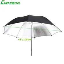 43″/109cm Reflector umbrella Photo Studio Flash Light Grained Black Silver Umbrella