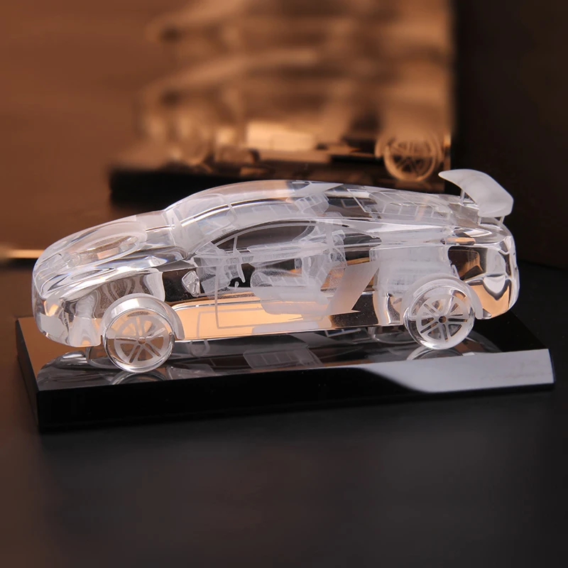 Goede 13 cm Handgemaakte Kristal Auto Model voor Auto Home Decor beeldjes miniaturen ambachtelijke Desktop Decoratie