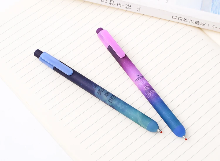 6 pcs/lot Beautiful Starry Sky Gel Pens Creative Star Dream Explore Black Ink Pens Student Writing Stationery Gift School Office