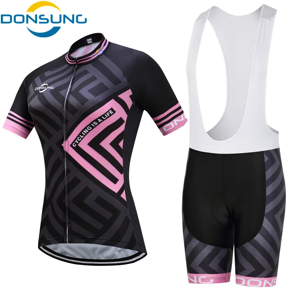 

DONSUNG Cycling Jersey Sets Short Sleeve Women's Cycling Clothing Bicycle Wear Abbigliamento Ciclismo Estivo 2019 Ropa Ciclismo