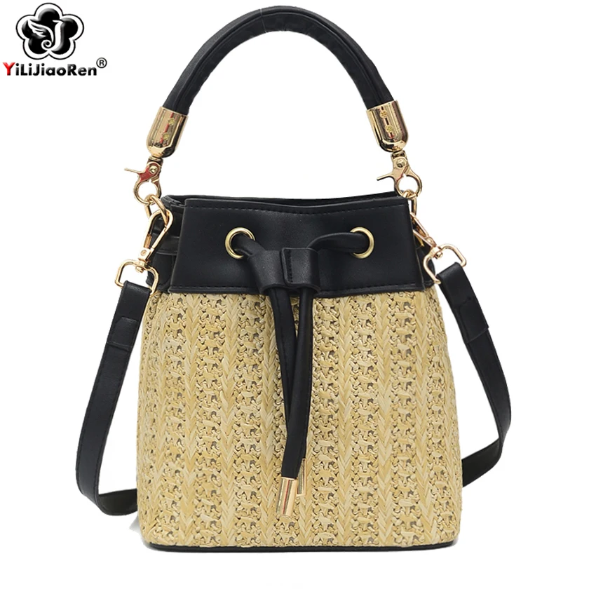 

Fashion Summer Beach Bag Rattan Woven brand Straw Bag for Women Rattan Handbags Luxury Handbags Women Bags Designer Borsa Mare
