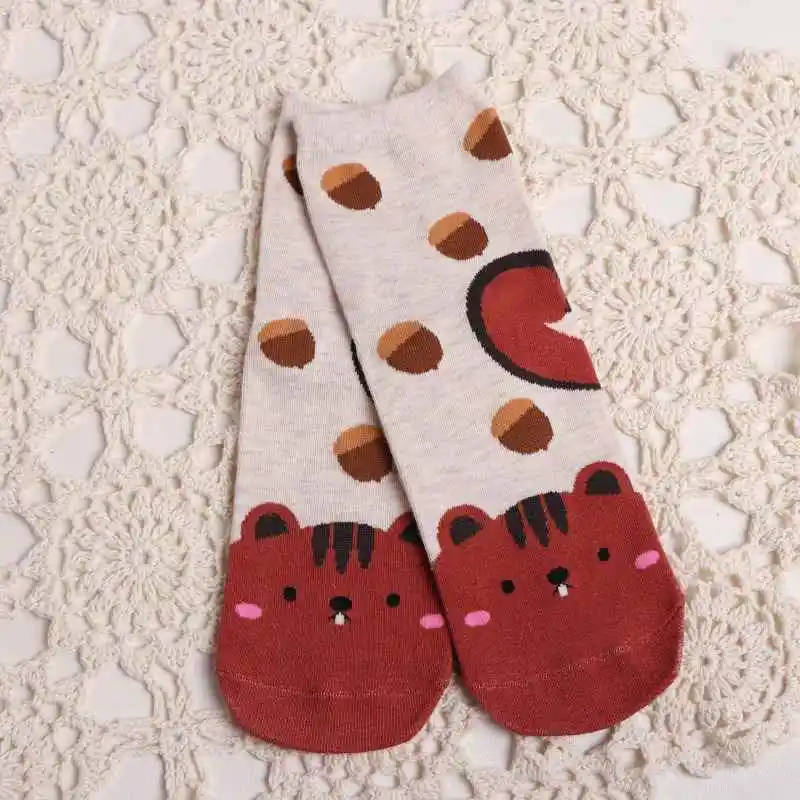 Милые рождественские носки женские хлопковые короткие носки мультфильм Санта Клаус Лось Снеговик забавные носки для девочек дамы новогодние подарки