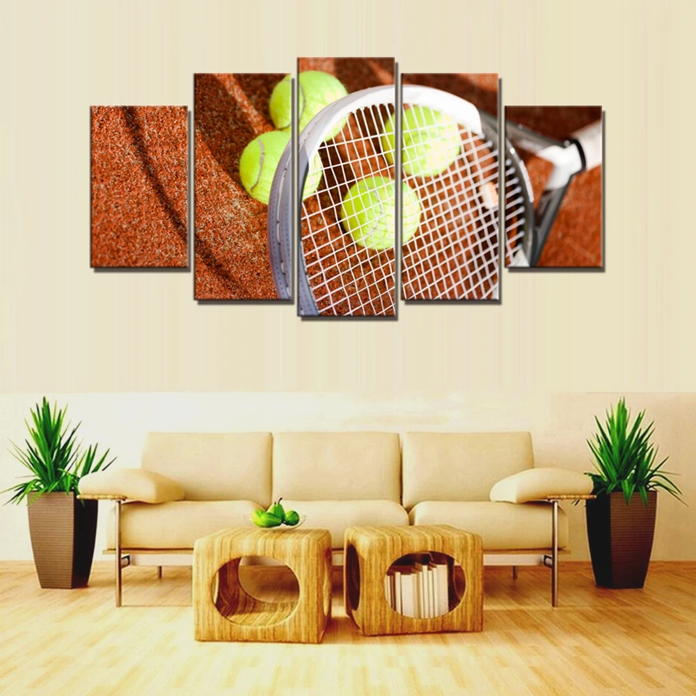 Tennis Sport Wall Art Canvas Printed Landscape Picture for Dining Room