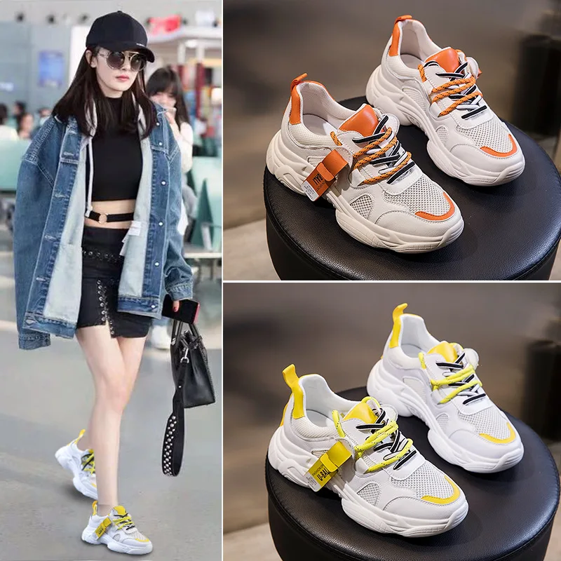 Повседневная обувь женские кроссовки на массивном каблуке zapatos de mujer сезон весна