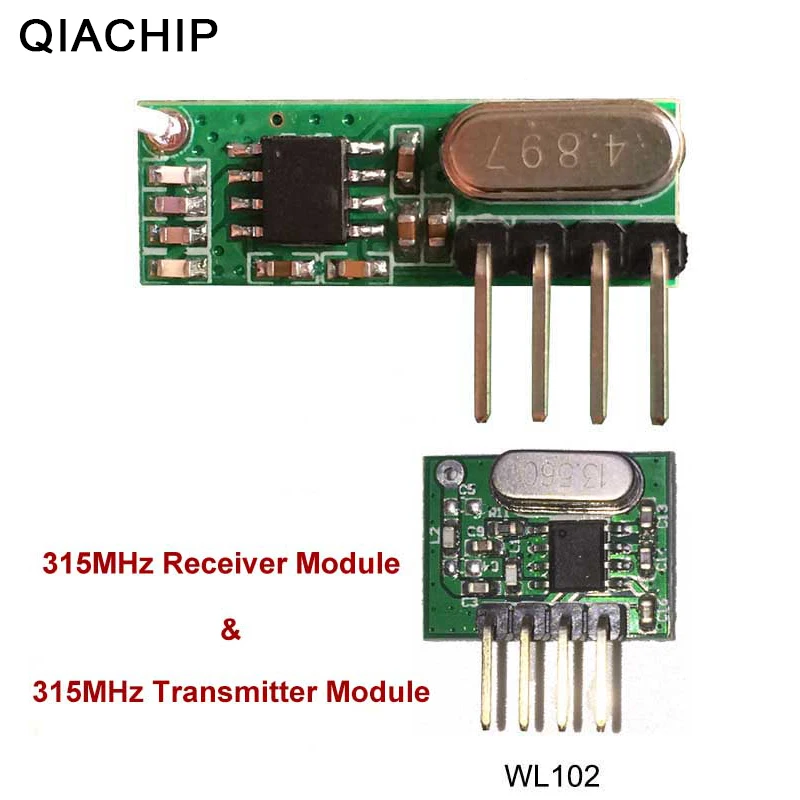 

QIACHIP 315mhz RF Transmitter and Receiver Superheterodyne UHF ASK Remote Control Module Kit Smart Low Power For Arduino/ARM/MCU