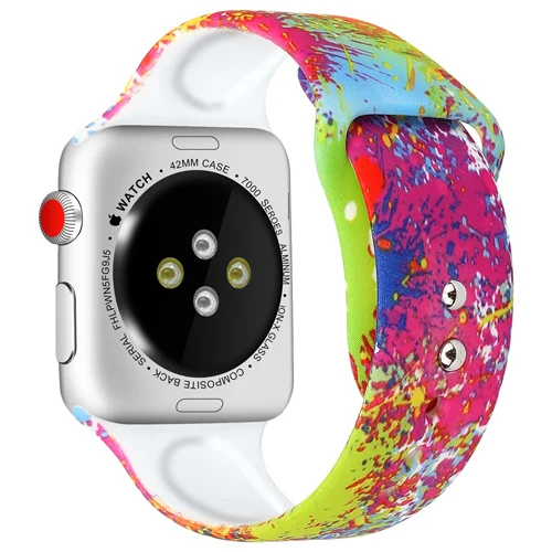 Ремешок для apple watch 44 мм 40 мм iwatch 4 3 ремешок 42 мм 38 мм браслет correa Sport популярные силиконовые печатные аксессуары для часов - Цвет ремешка: 8