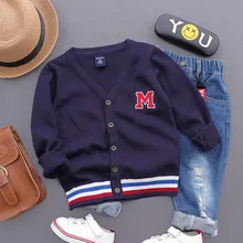 Г. Весенняя детская однобортная Брендовая детская одежда с длинными рукавами и v-образным вырезом хлопковый кардиган свитер верхняя одежда, Топ