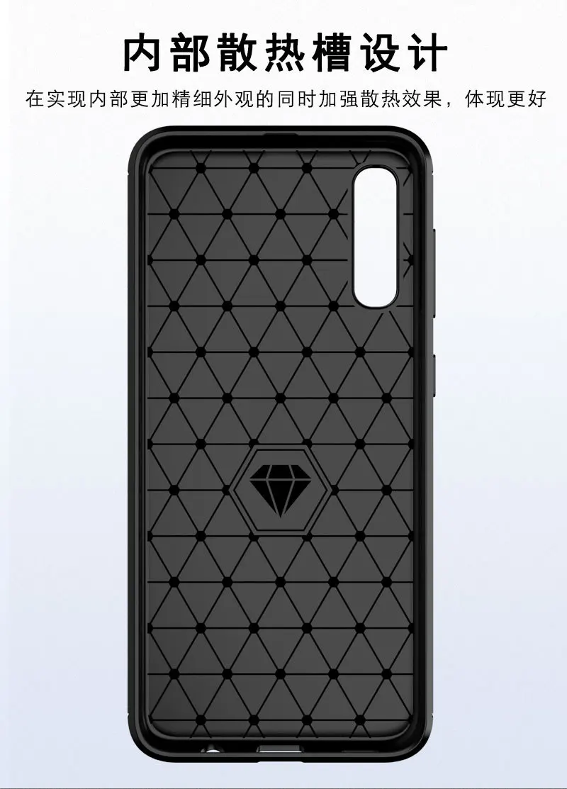 حقيبة لهاتف سامسونج غالاكسي A10 A20 A30 A40 A50 A60 A70 سيليكون لينة TPU نحى ألياف الكربون الملمس غطاء سفور سامسونج A50 حالة