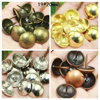 

Refiined Round Decorative Iron Nails Furniture Studs Sofa Chair Pins,Table Foot Glide Nail,Tack Nail,19*20mm,100Pcs
