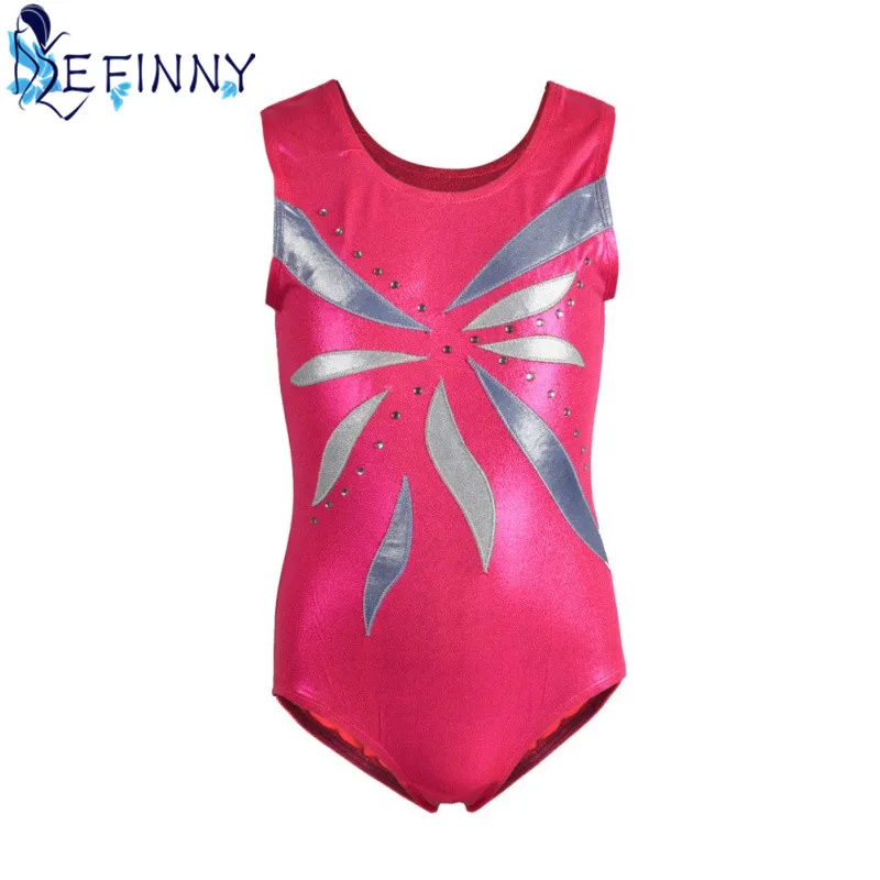 

Best Selling 4-8 Y Toddler & Teens Girls Ballet Skate Gymnastics Leotard Unitards Gold Foiled Sleeveless Children Dancewear