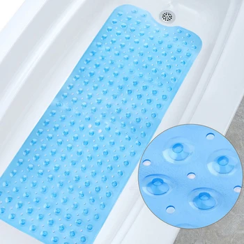 

2019 New Rectangle 40x100 cm PVC Anti-skid Bath Mat Soft Bathroom Massage Mat Suction Cup Non-slip Bathtub Carpet