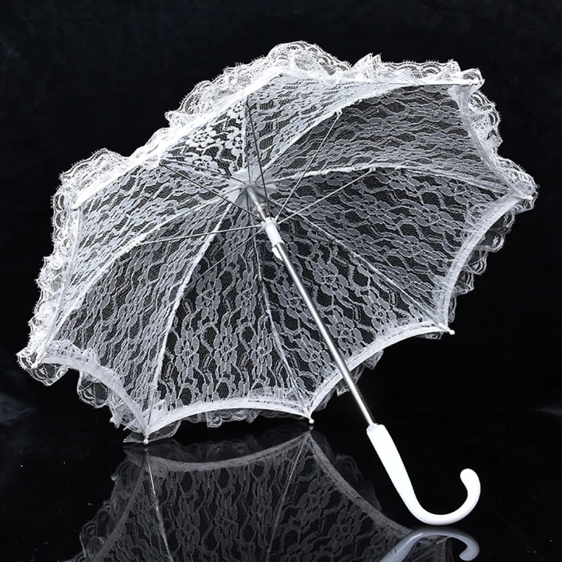 Модный зонтик от солнца, хлопковый Вышитый свадебный зонтик, кружевной зонтик белого цвета и цвета слоновой кости, Свадебный зонтик, украшения для фотосессии
