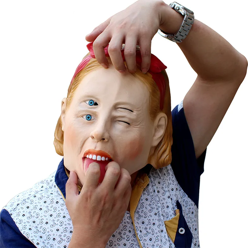 

Realistic Female Mask For Halloween Human Female Masquerade Latex Party Mask Sexy Girl Crossdress Costume Cosplay Mask