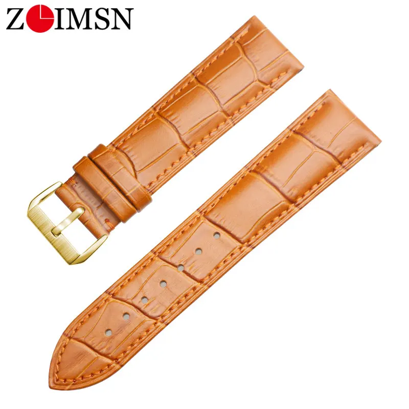Ремешок для часов ZLIMSN из натуральной кожи браслет Tissot Seiko DW Longines samsung gear huawei Watch GT 16