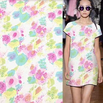 

100% pure silk geoggete gauze silk fabric graffiti floral print design,SCG386