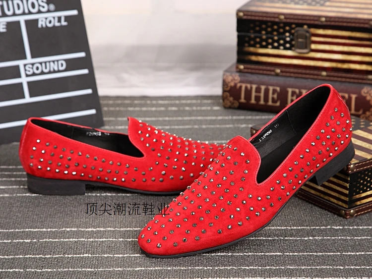 red and black mens loafers