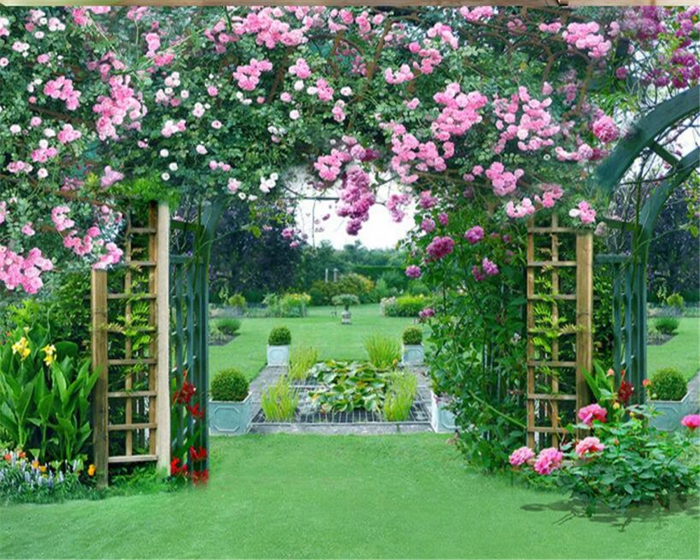 

beibehang 3d wallpaper fashion modern minimalist rose garden background walls television background wall papel de parede behang