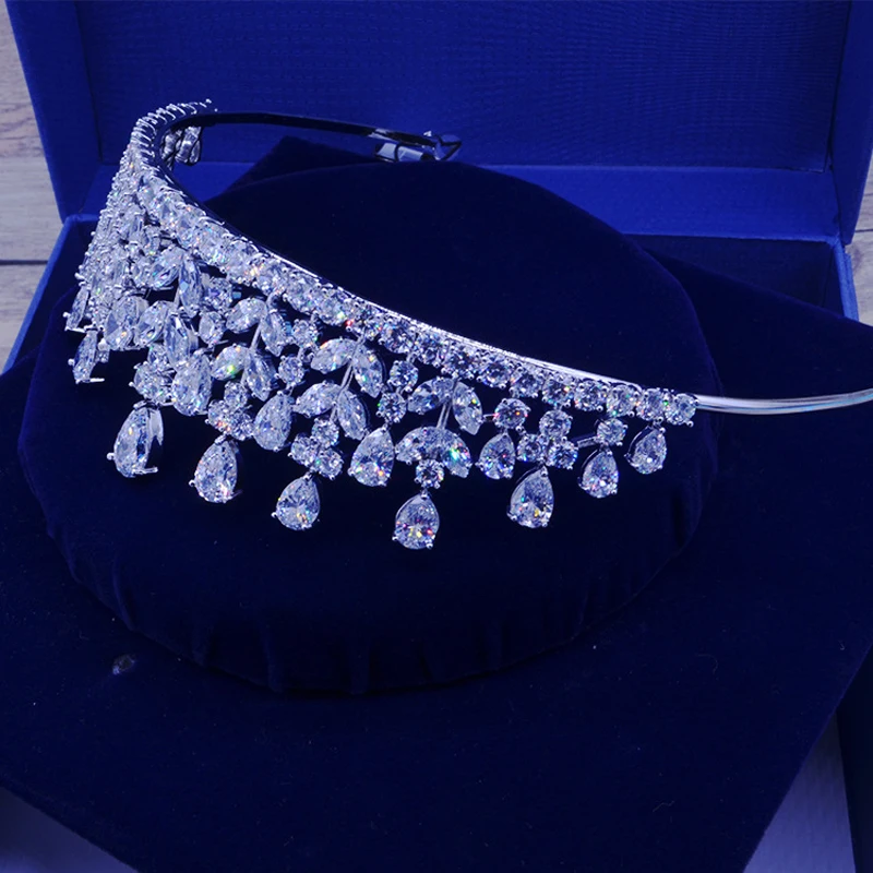 Full AAA CZ Tiara King Crown Wedding Hair Jewelry Micro Pave Party Headpiece Women Birthday Bridal Accessories HC0001 - Image 5