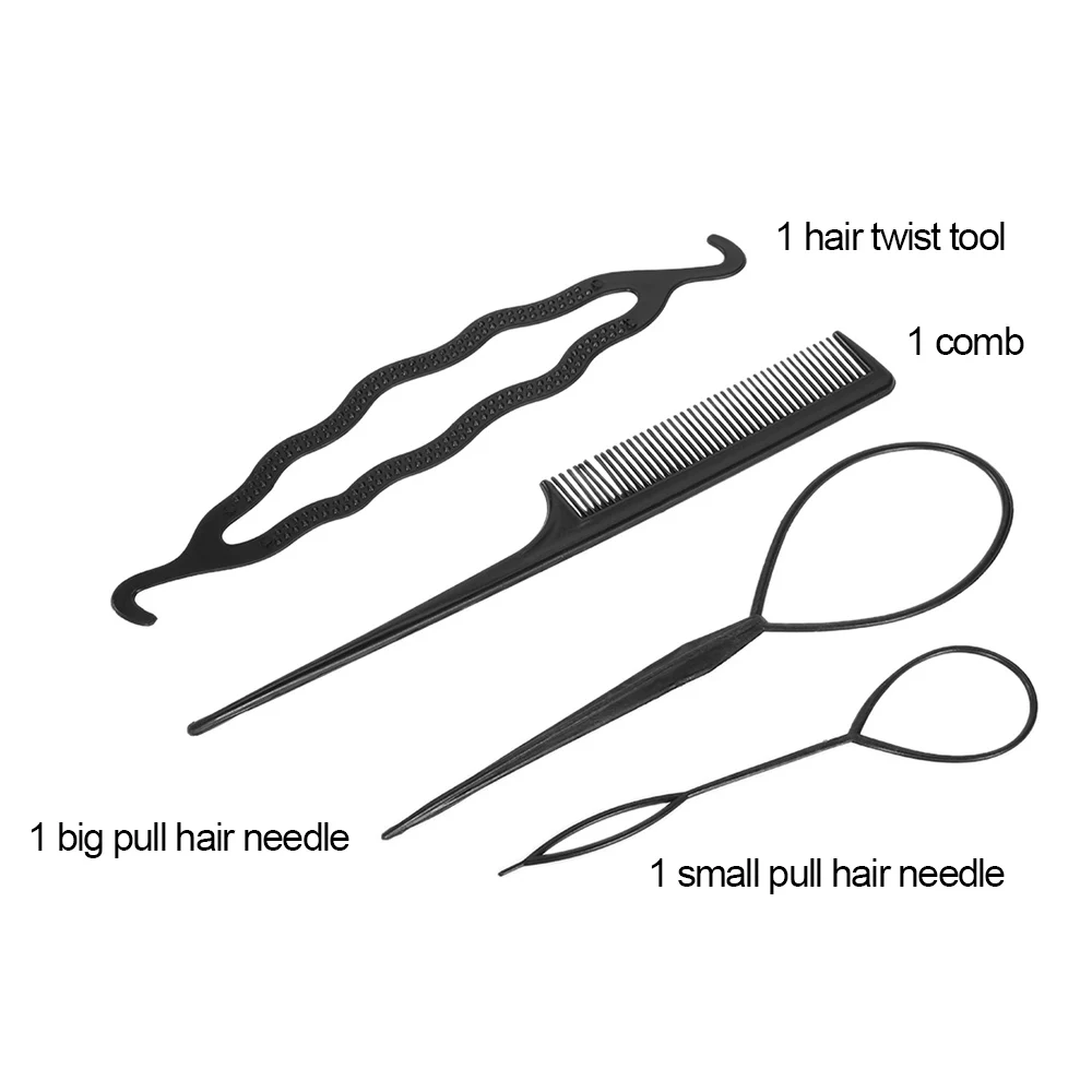4 шт./компл. волшебные аксессуары для укладки волос набор Braiders заколка для пучка волос производитель волос для скручивания прядей бигуди 3 вида инструмент для укладки