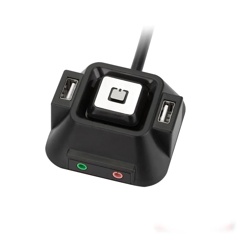1.2 متر حالة الكمبيوتر المكتبي pc امدادات الطاقة on/off إعادة زر التبديل موسع الكابل مع ثنائي usb ميناء المزدوج الصوت المكونات
