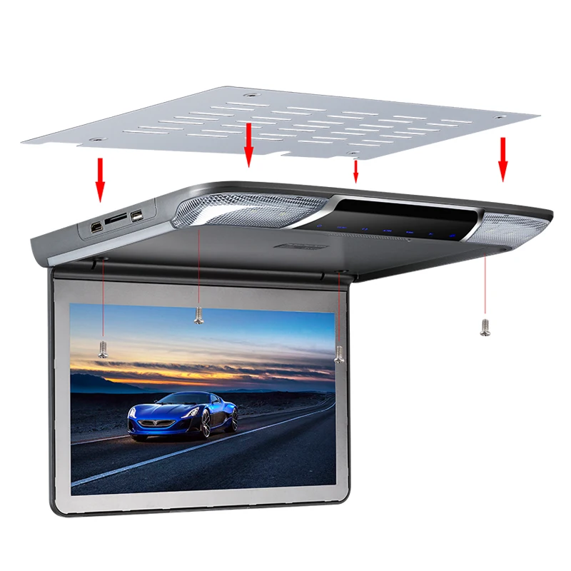 Flash Deal 11.6 inch Full HD 1920*1080 TFT Car Monitor Roof Mounted Overhead for Car Flip Down Monitor-Set Video Player Display USB SD HDMI 4