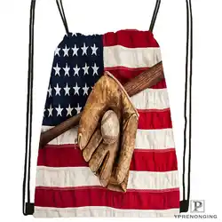 Пользовательские статуя-Liberty США-флаг-Drawstring сумка-рюкзак милый рюкзак дети сумка (черный назад) 31x40 см #180611-01-16