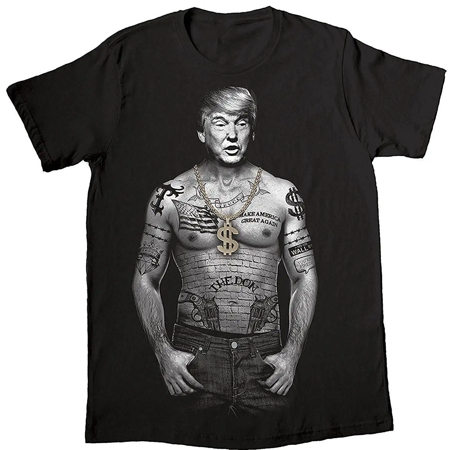 

Print Men T Shirt Summer Trump Nation Inked Up Tattoo Presidential Candidate Donald Trump T-shirt