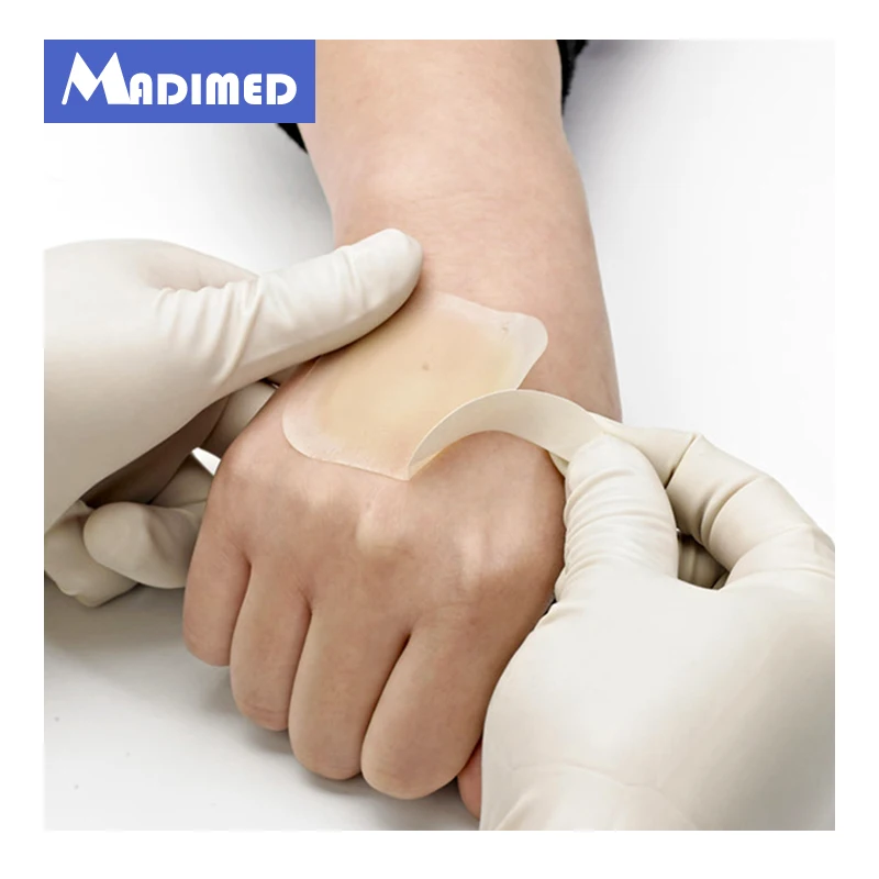 20pcs/box 5cmX5cm sticky hydrocolloid wound dressing with border for