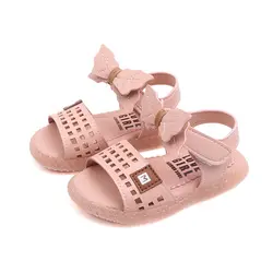 Сандалии детские кожаная женская обувь лето новый 2019 девочки дети кожаные туфли для малышей выдалбливают Девушка детская обувь лук
