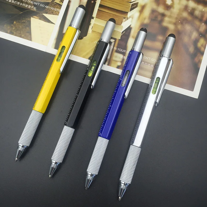 Chave de Fenda Régua de Alumínio Nível de Espírito com um Top e Escala de Metal 200 Pçs e set Ferramenta Multifuncional Caneta Esferográfica Caneta 8 Fenda Caneta Esferográfica Régua de Alumínio Nível