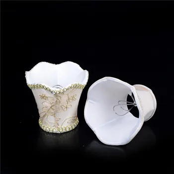 

Floral Fabric Chandelier Lampshade Holder Beside Bed Lamp Hanging Light Lamp Shades Clip on Modern Pendant Wall Sconce Cloth