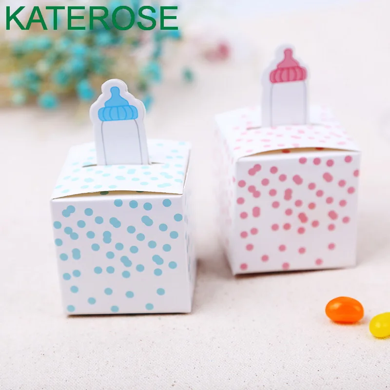 

FREE SHIPPING 100PCS/LOT Classic Baby Bottle Favor Box Baby Birthday Party Giveaways Sweet Candy Boxes Gift Packaging Favors