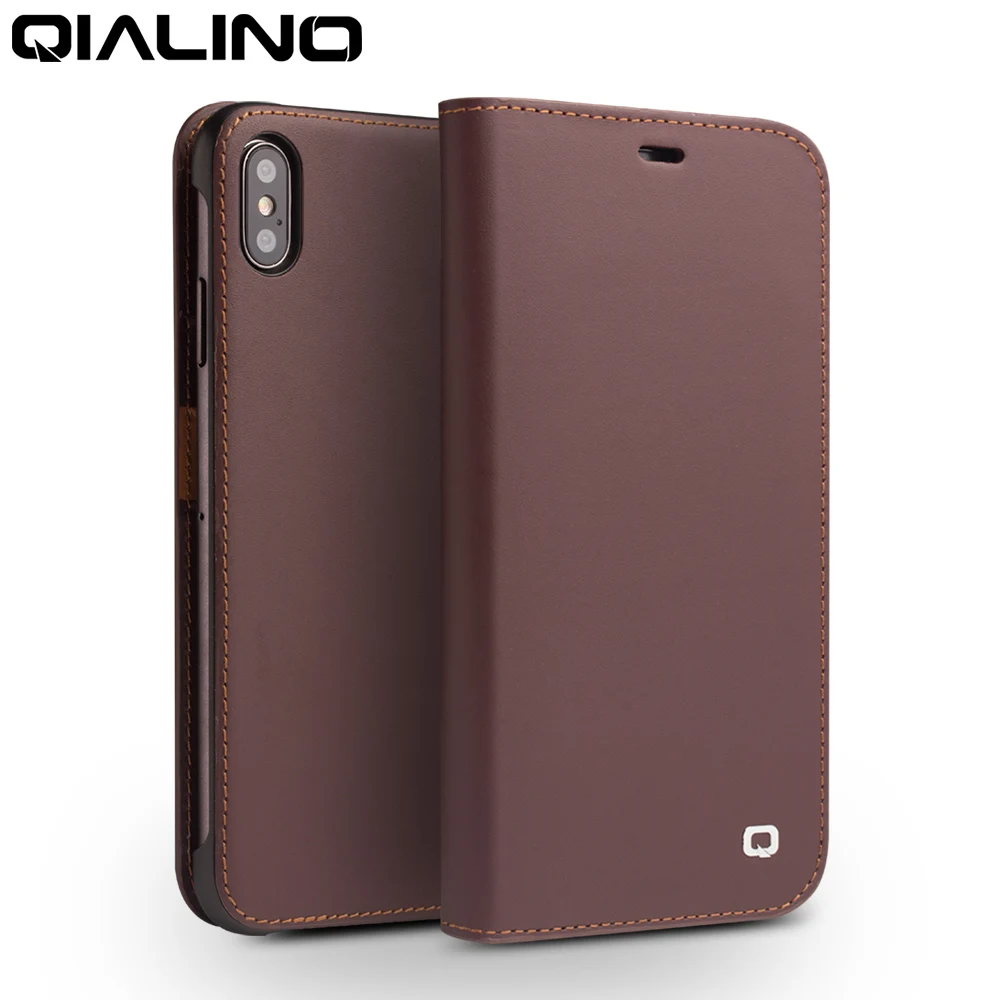 Чехол для телефона QIALINO из натуральной кожи iPhone XS/XR роскошный Ультратонкий