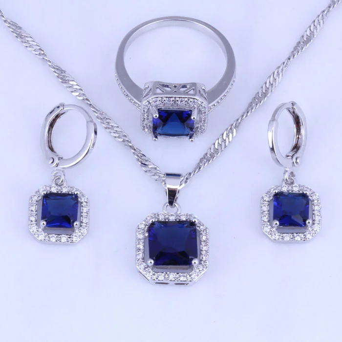 Комплект из колье серёг и кольца с фианитом|colorful jewelry sets|jewelry setsearring pendant |