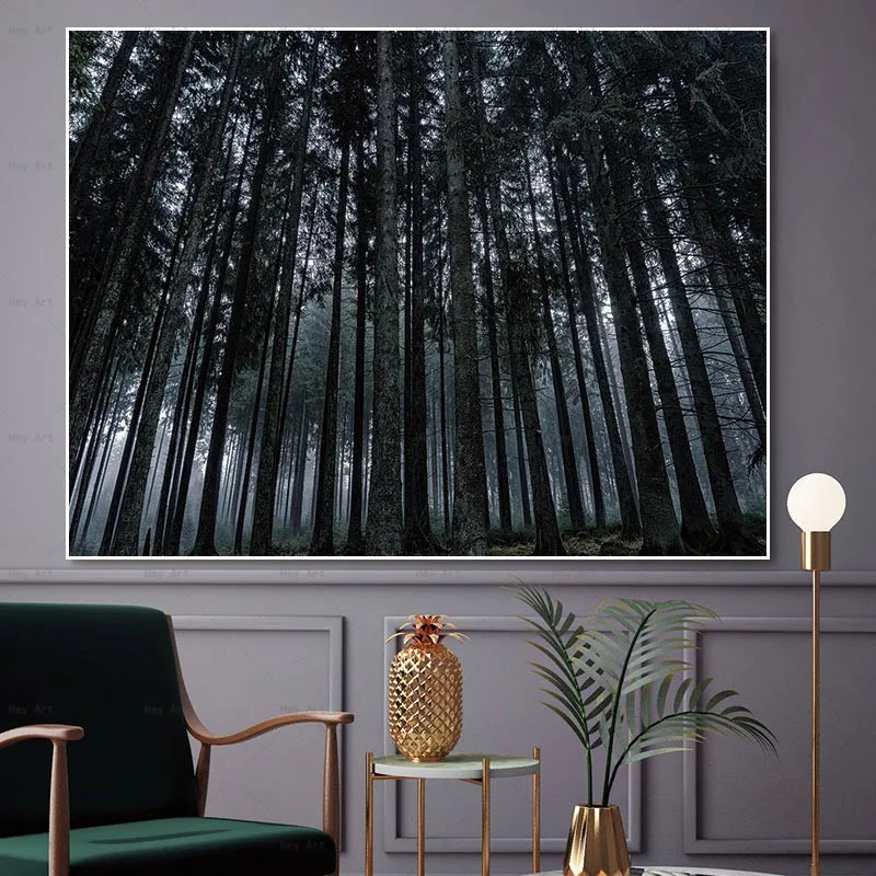 Wall Pictures for Living Room Sunrise Landscape Canvas Print Forest Painting Frameless Printing Modern Art Poster