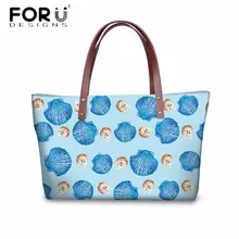 FORUDESIGNS/роскошные женские сумки большие сумки через плечо Милая синяя ракушка с принтом женские повседневные сумки-мессенджеры женские сумки