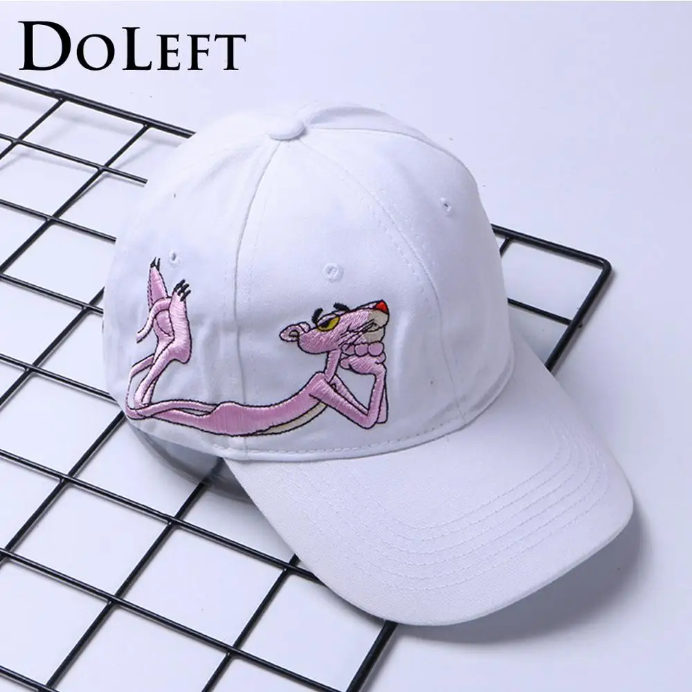 

2019 Fashion Pink Panther Embroidery Baseball Cap Women Cool City Outdoor Dad Hat Men Snapback bones Cute Couple Hip Hop Caps