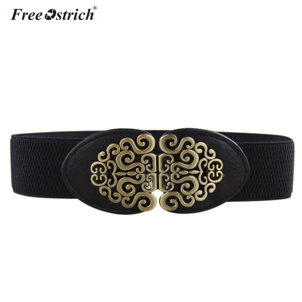 

Free Ostrich Faux Leather Belt Women Bow Casual Solid Automatic Vintage Buckle Waist Strap Belts High Quality A1120