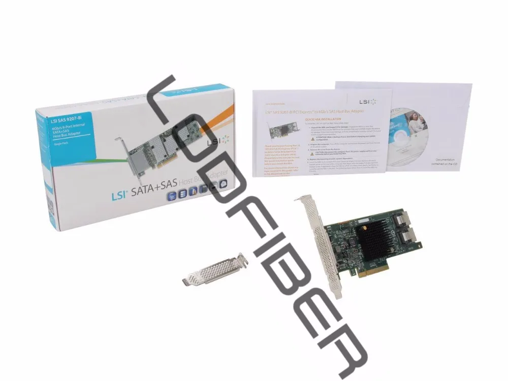 

LODFIBER for LSI LSI00301 (9207-8i) PCI-Express 3.0 x8 Low Profile SATA / SAS Host Controller Card--Avago Technologies