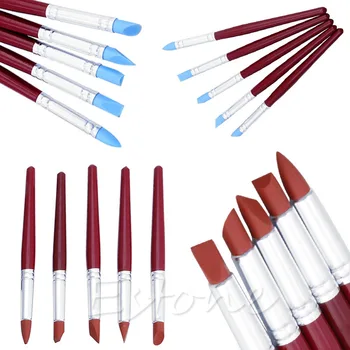 

5x Clay Sculpting Wax Carving Pottery Tool Polymer Modeling Birch Handle Kit New