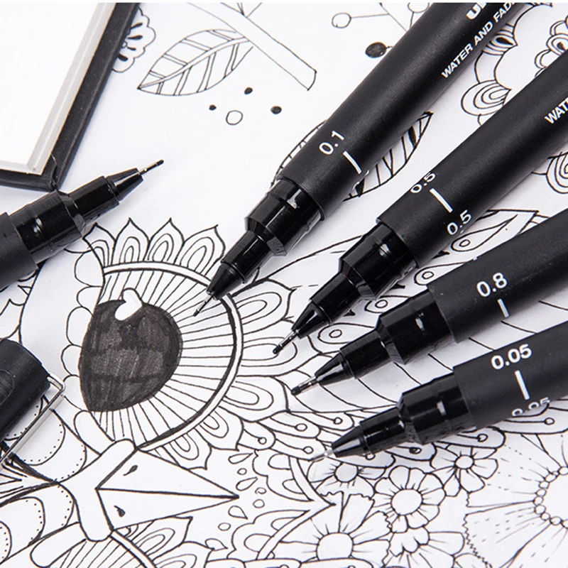 Ручка для рисования Fineliner Micron 6 размеров 005 01 02 03 05 08 аниме комикс не цветущие