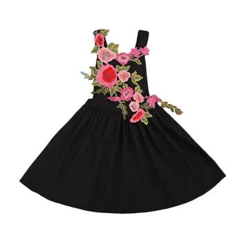 

Summer Sweet Cute Flower Embroidery Toddlers Girls Kids Baby Princess Backless Sleeveless Red Dress Party Pageant Tutu Dresses