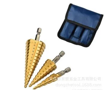 

Hexagonal handle step drill with three sets for exit pagoda step drilling reamer steel plate, iron plate and aluminium plate