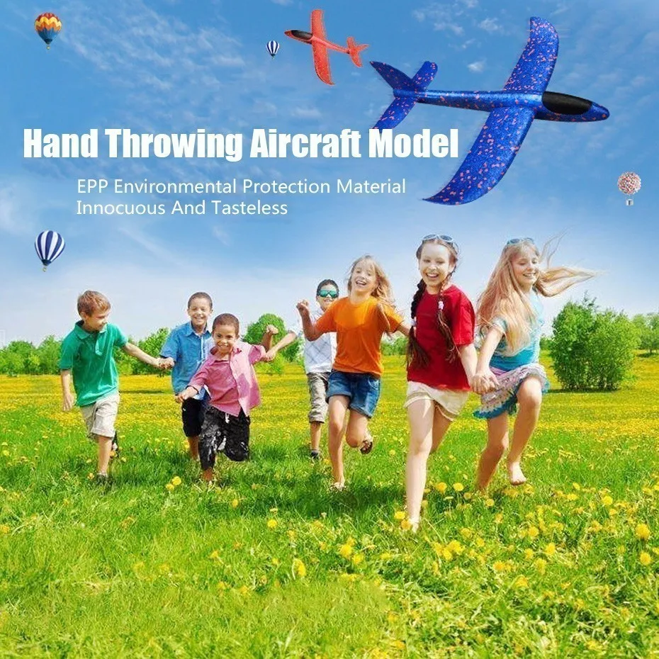 36 см Летающий мини-пенный метательный планер инерционный DIY самолет игрушка ручной запуск модель самолета светильник игрушки для детей