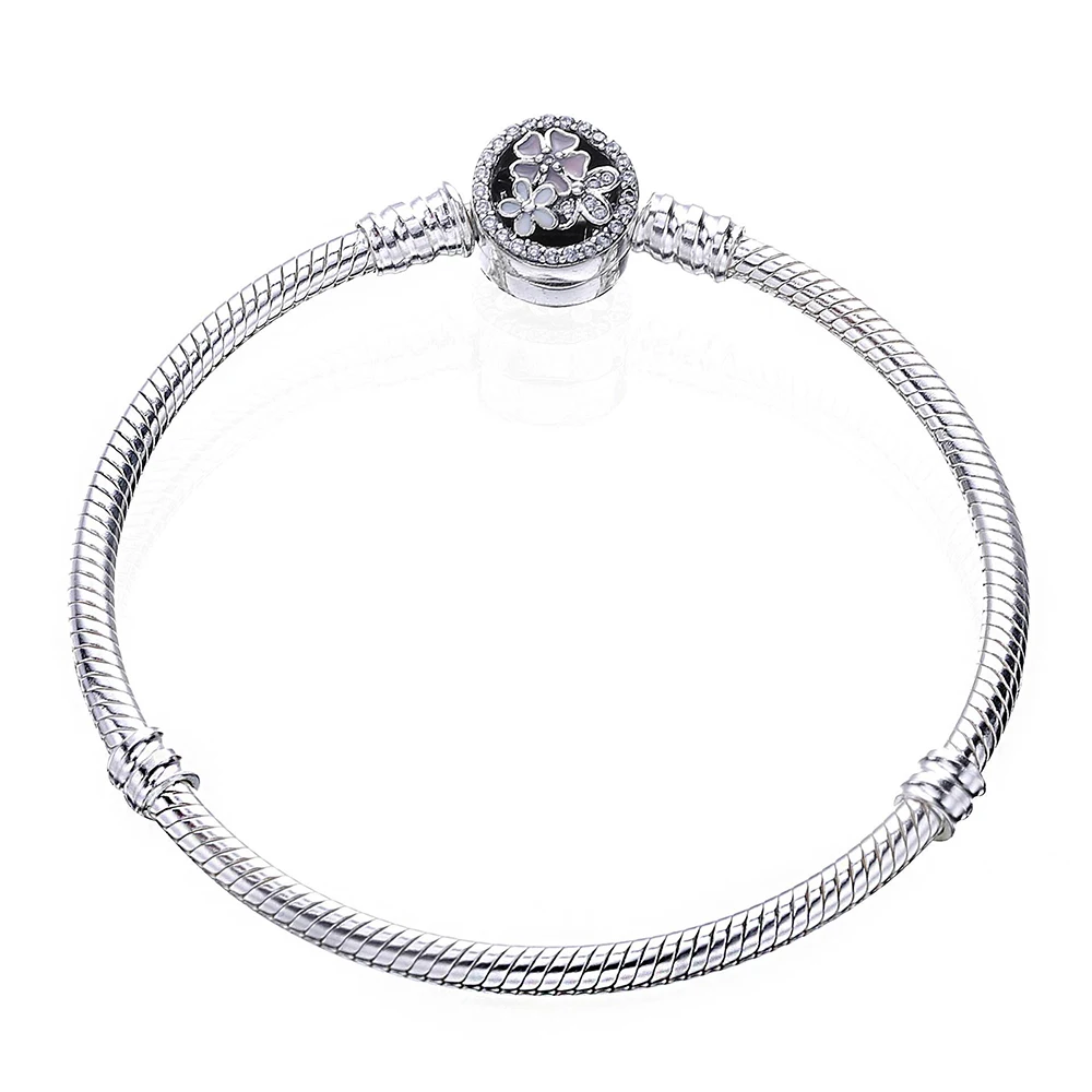 

Authentic 925 Sterling Silver Poetic Blooms Brand Bracelet & Bangles For Women Fit Charms Beads Original Logo Jewelry Gift fast