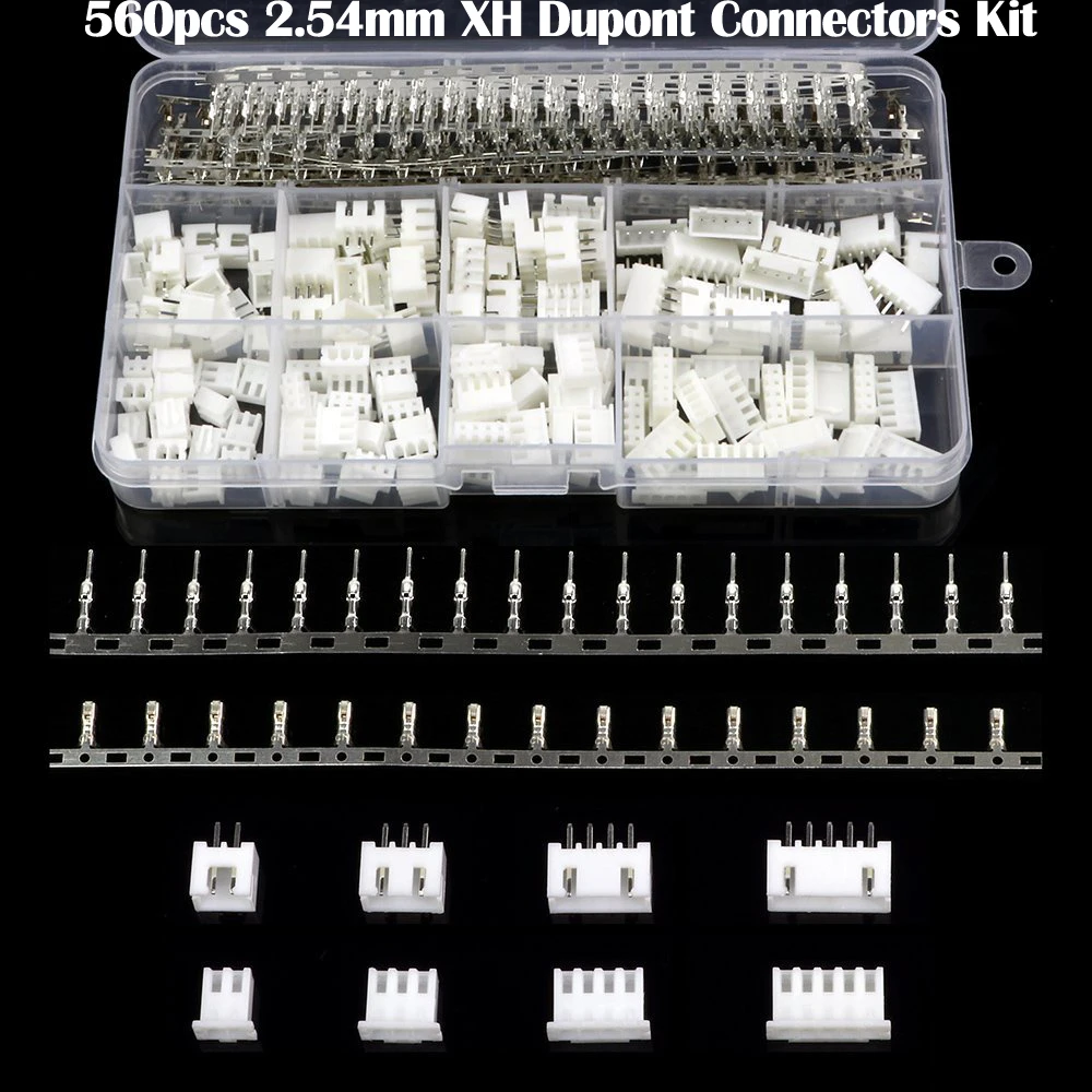 

560Pcs 2.54mm Dupont Connector Set Jumper Wire Cable Pin Header Pin Housing and Male/Female Pin Head Terminal Adapter Plug