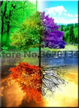 

DIY 5D Diamond Painting Season Tree Cross Stitch Full Square / Round Diamond Embroidery rhinestones Diamond Mosaic Home decor
