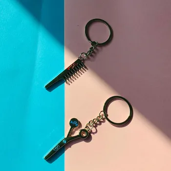 

10Pair Hairbrush Comb Scissors Keychain Valentine's Day Wedding Favors And Gifts Souvenirs Baby Shower Event & Party Supplies